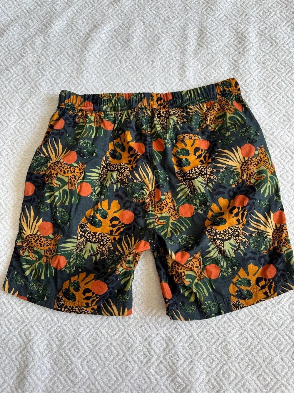Massive Men’s Printed Swim Trunks in Green and Orange